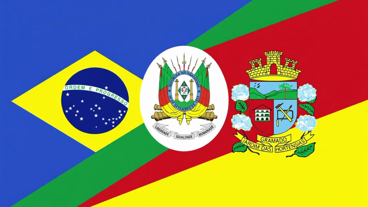 Hino Nacional Brasileiro, Hino Rio Grande do Sul, Hino de Gramado/RS