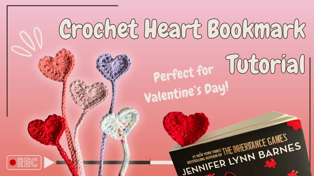 Crochet Tutorial: Heart Bookmark | Valentine's Day Gift Idea 💌 | Beginner Crochet Tutorial