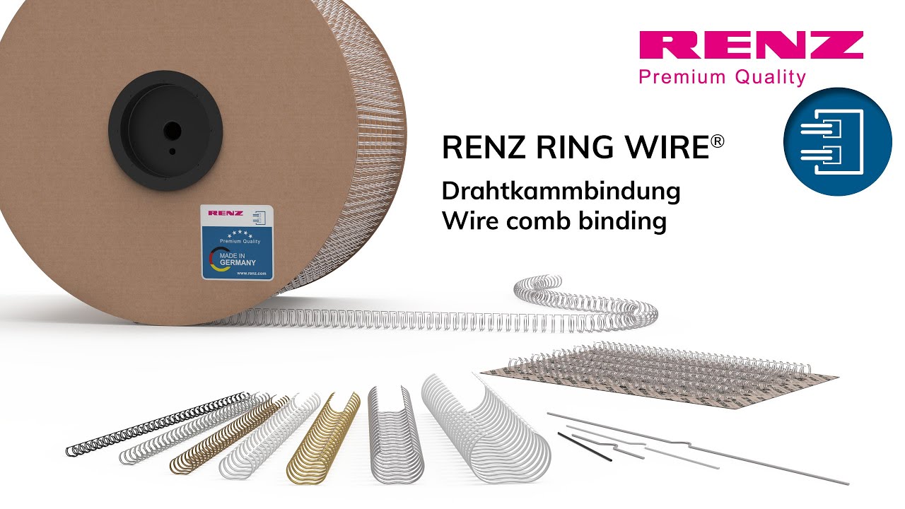 RENZ RING WIRE - Drahtkammbindung / Wire comb binding /  Premium Quality Made in Germany