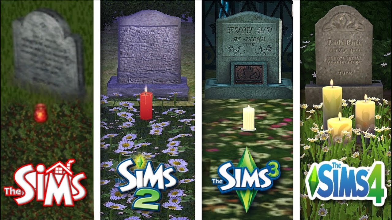 Sims 1 vs Sims 2 vs Sims 3 vs Sims 4 - Graveyard