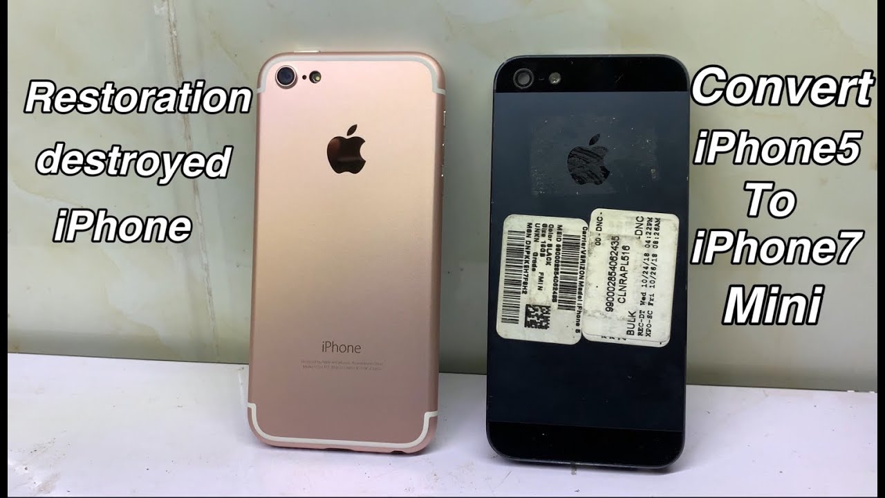 Restoration Destroyed iPhone And Convert iphone 5 to iphone 7 mini | How To Turn Your iPhone