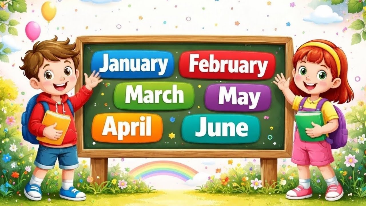 12 Months Name For Kids | January To December | बच्चों के लिए 12 महीनों के नाम | Kids Learning