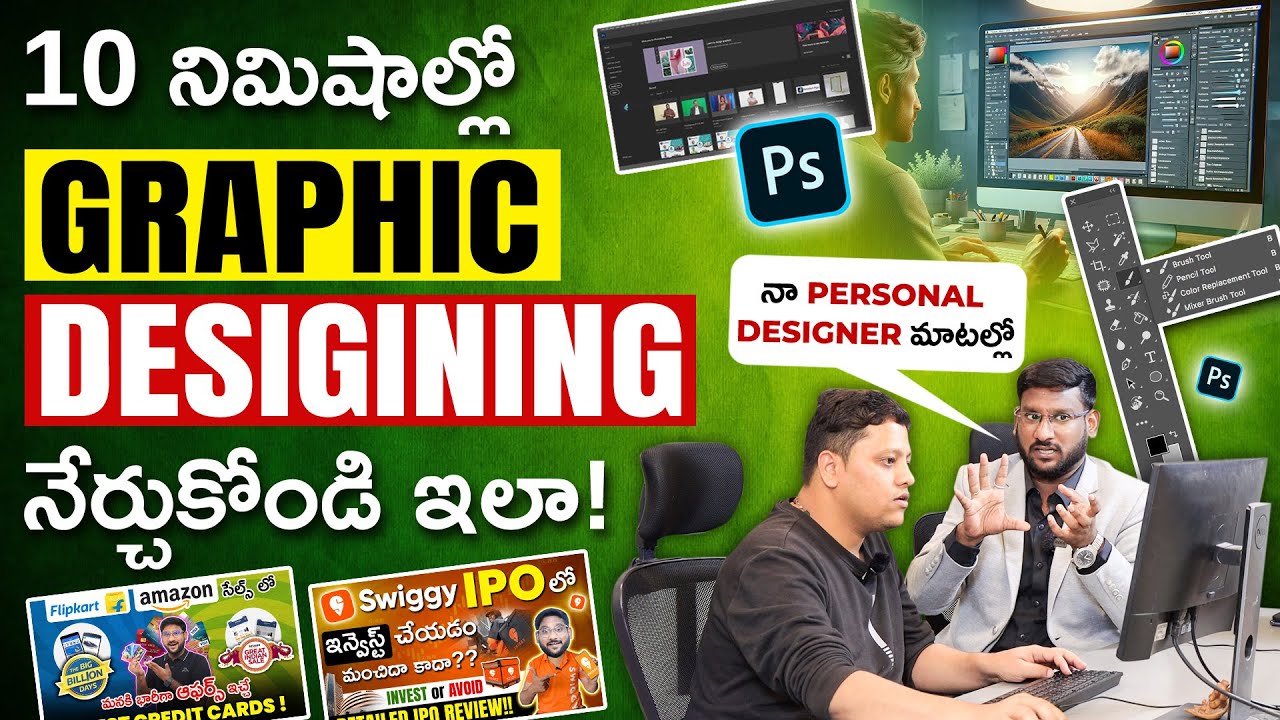 How to Learn Thumbnail Designing from Scratch? - Graphic Designing in Telugu 2025 | Tutorial & Tips