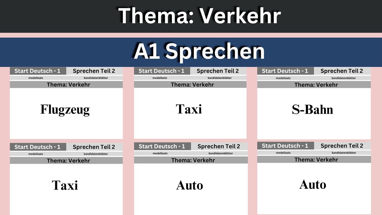 A1 German Goethe Exam: Verkehr (Transport) Vocabulary and Practice
