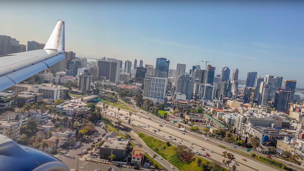 FLYING OVER TOP GUN ON DELTA'S SHORTEST FLIGHT IN CALIFORNIA! LOS ANGELES TO SAN DIEGO - 4K - W/ ATC
