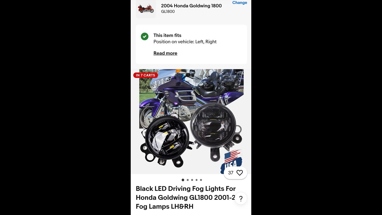 Ebay LED Fog Lights Goldwing GL1800