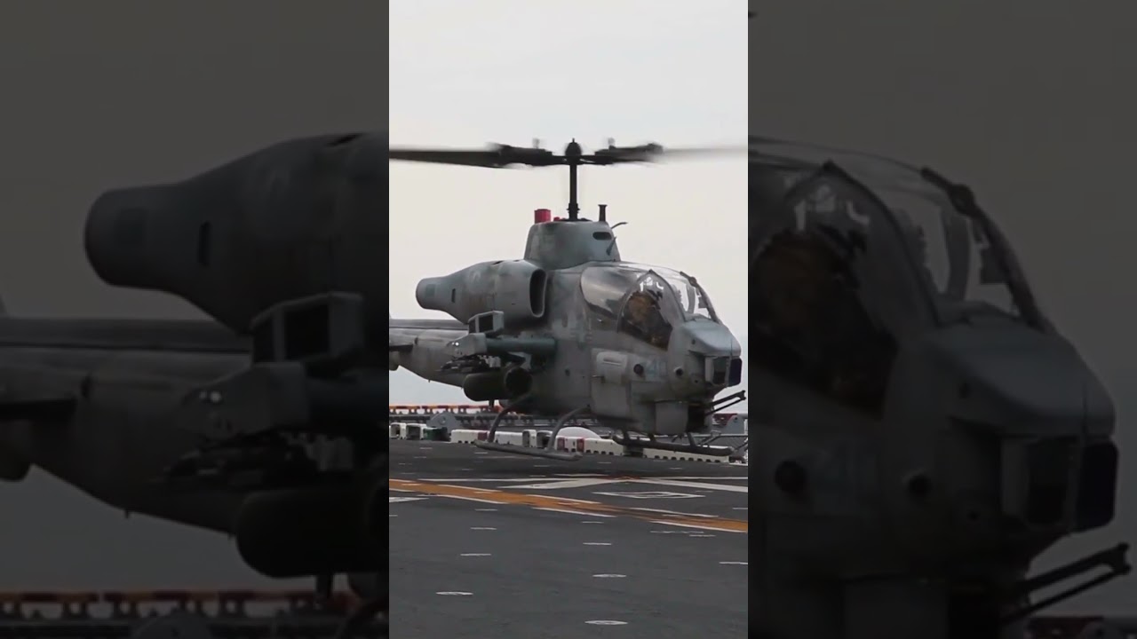 You Won't Believe How This Ah1W Super Cobra Handles a Deck Landing!