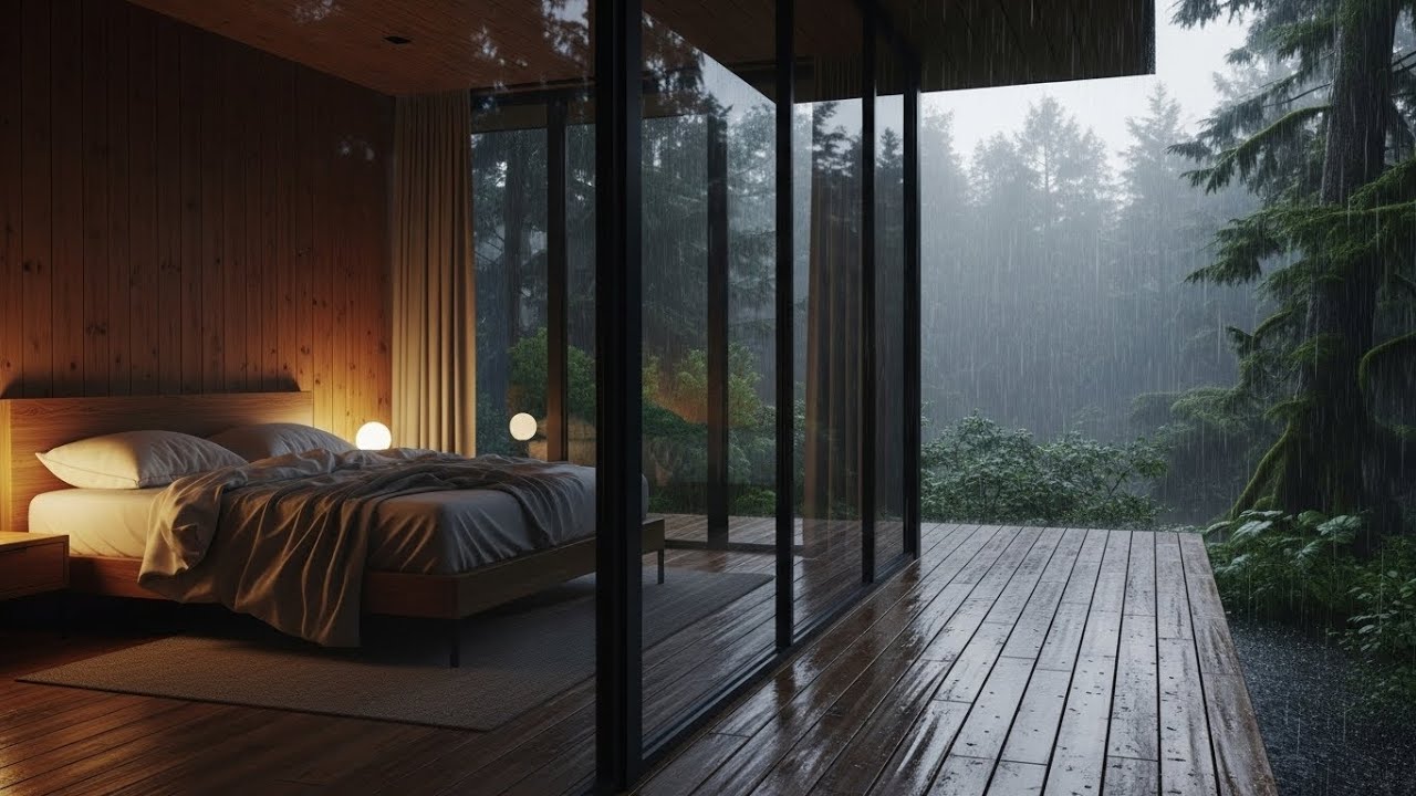 Pure Rain Sounds in a Forest Cabin | Stress Relief & Sleep
