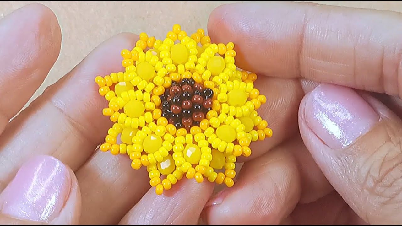 Girasol-mostacillas/Pendientes/Dije/Anillo_facil de hacer