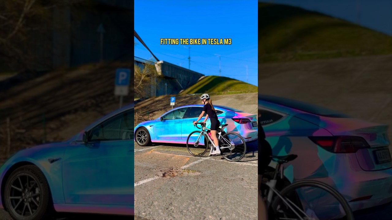How do you transport your bike? #cycling #teslamodel3 #tesla
