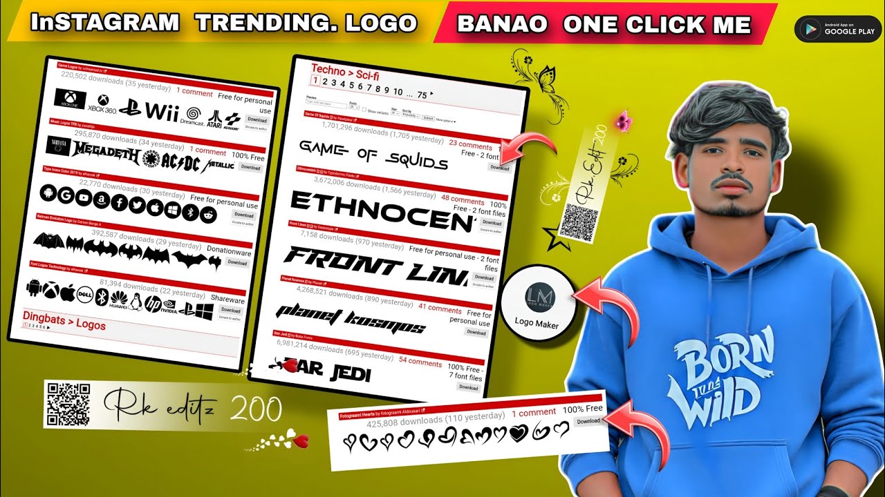 INSTAGRAM , TRENDING  !!  LOGO  BANAO  | ONE  !! CLICK  ME