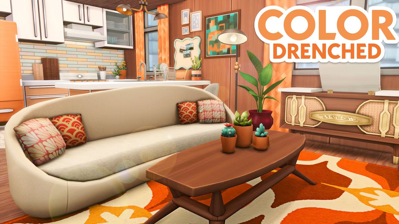 Retro Orange Apartment // The Sims 4 Speed Build: Apartment Renovation