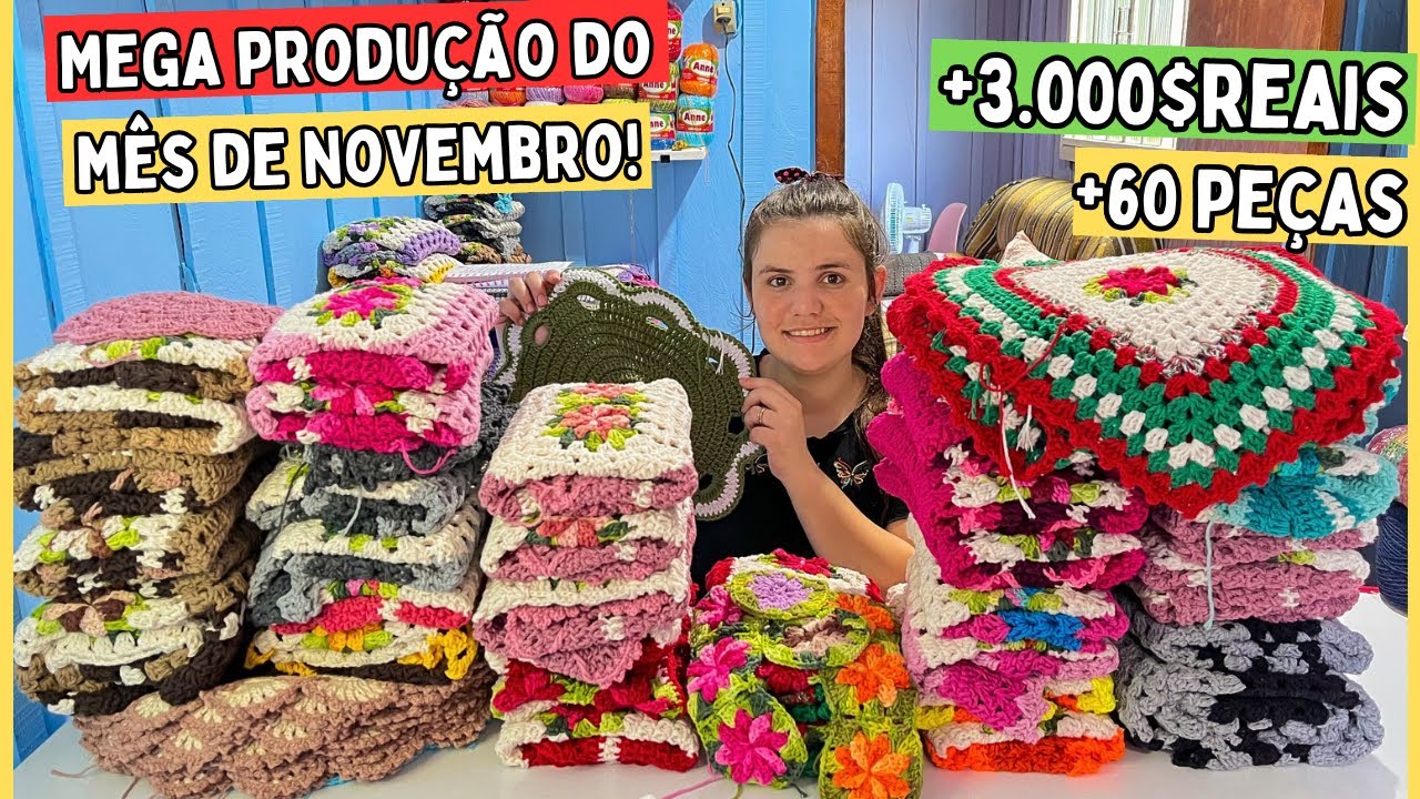 MEGA PRODUÇÃO DO MÊS DE NOVEMBRO!🚨+3.000$ reais,+60 peças em peças lindas em crochê!✨