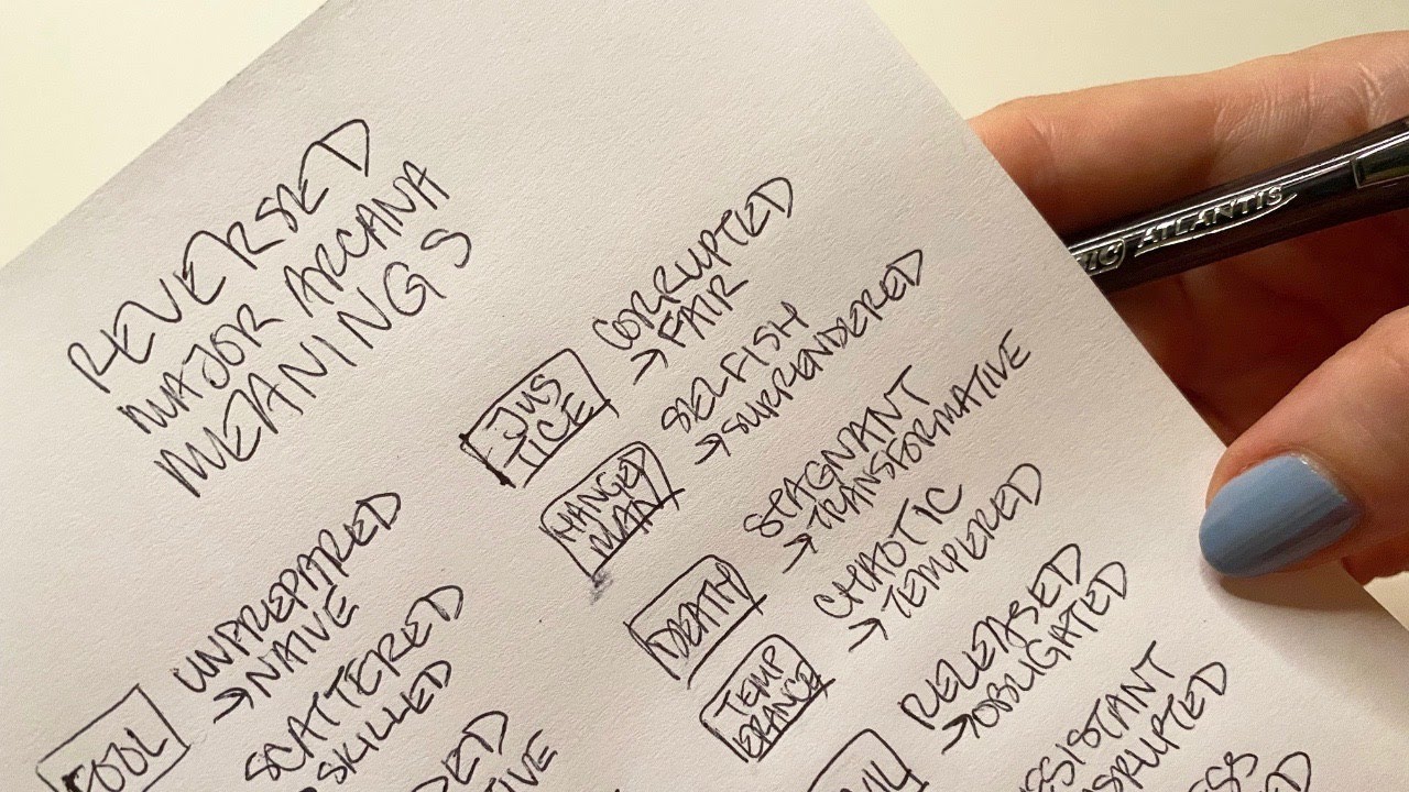 ASMR Tarot Cheat Sheet ☾ Reversed Cards Pt. 1