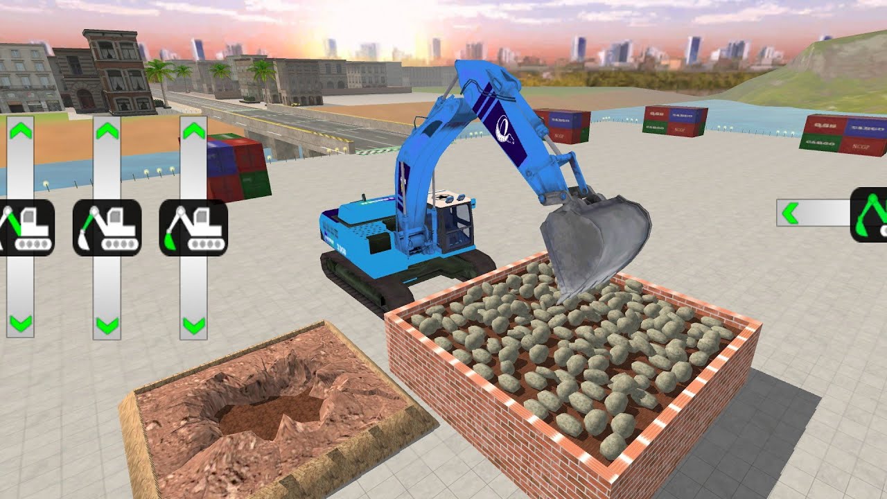 City Road Construction Simulator / construction vehicles: Excavator Road Clean / Android Gameplay