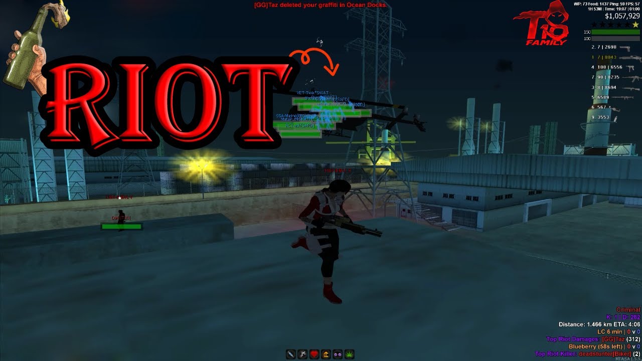 اعمال شغب ضد شرطة لوس سانتوس سيرفر الحياة الواقعية | MTA Cit