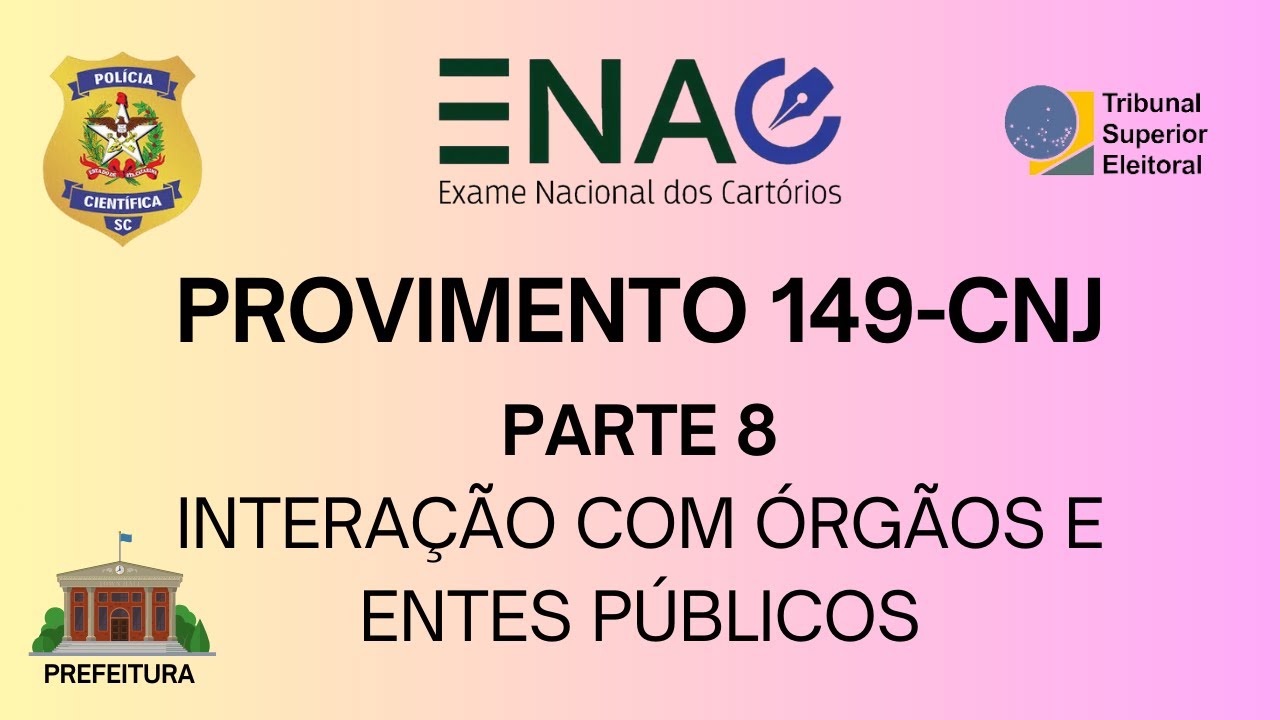 Provimento 149-CNJ - Código Nacional de Normas - Parte 8 (Interação com órgãos e entes públicos)