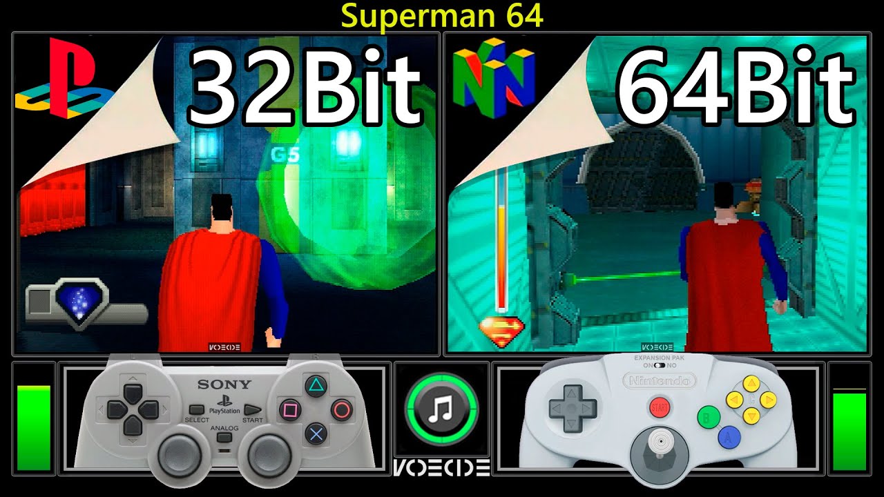 Superman 64 (PlayStation vs Nintendo 64) Gameplay Comparison