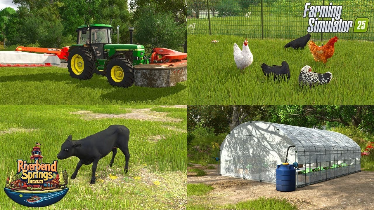 Урожай длиннозёрного риса и детёныши животных | Farming Simulator 25 | Riverbend Spring Let's Pla...