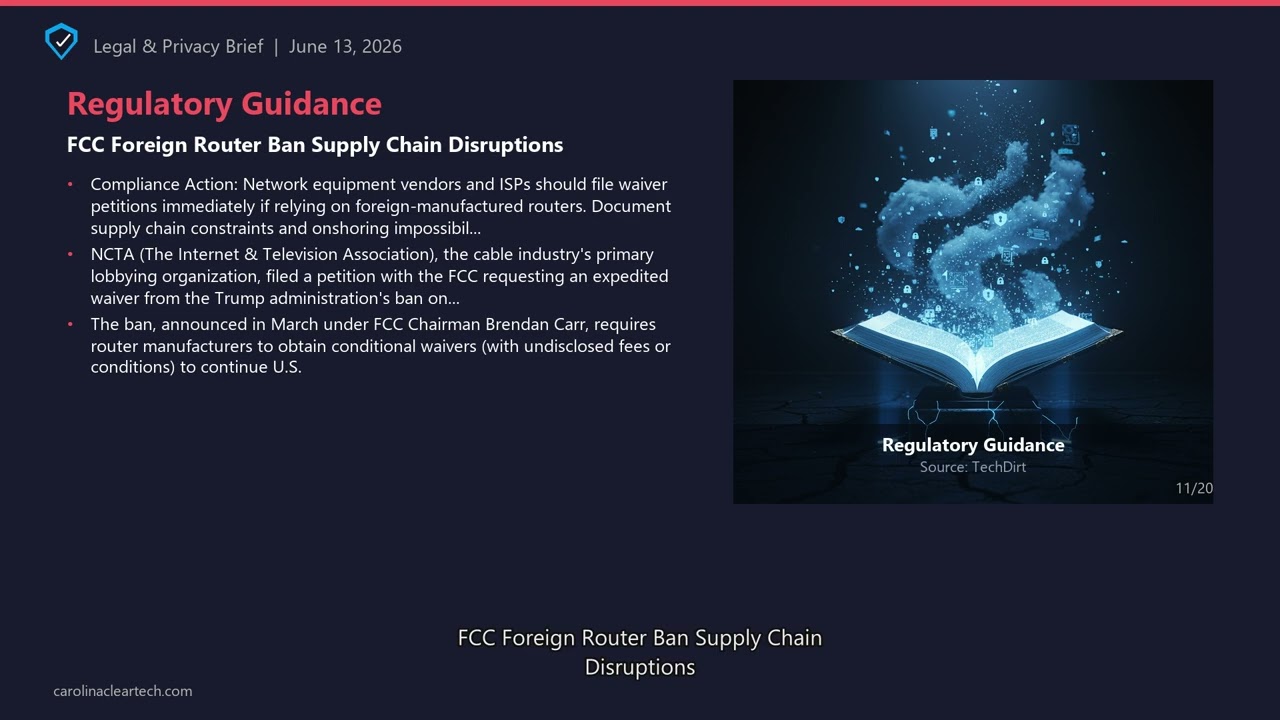 Legal & Privacy Brief - June 13, 2026
