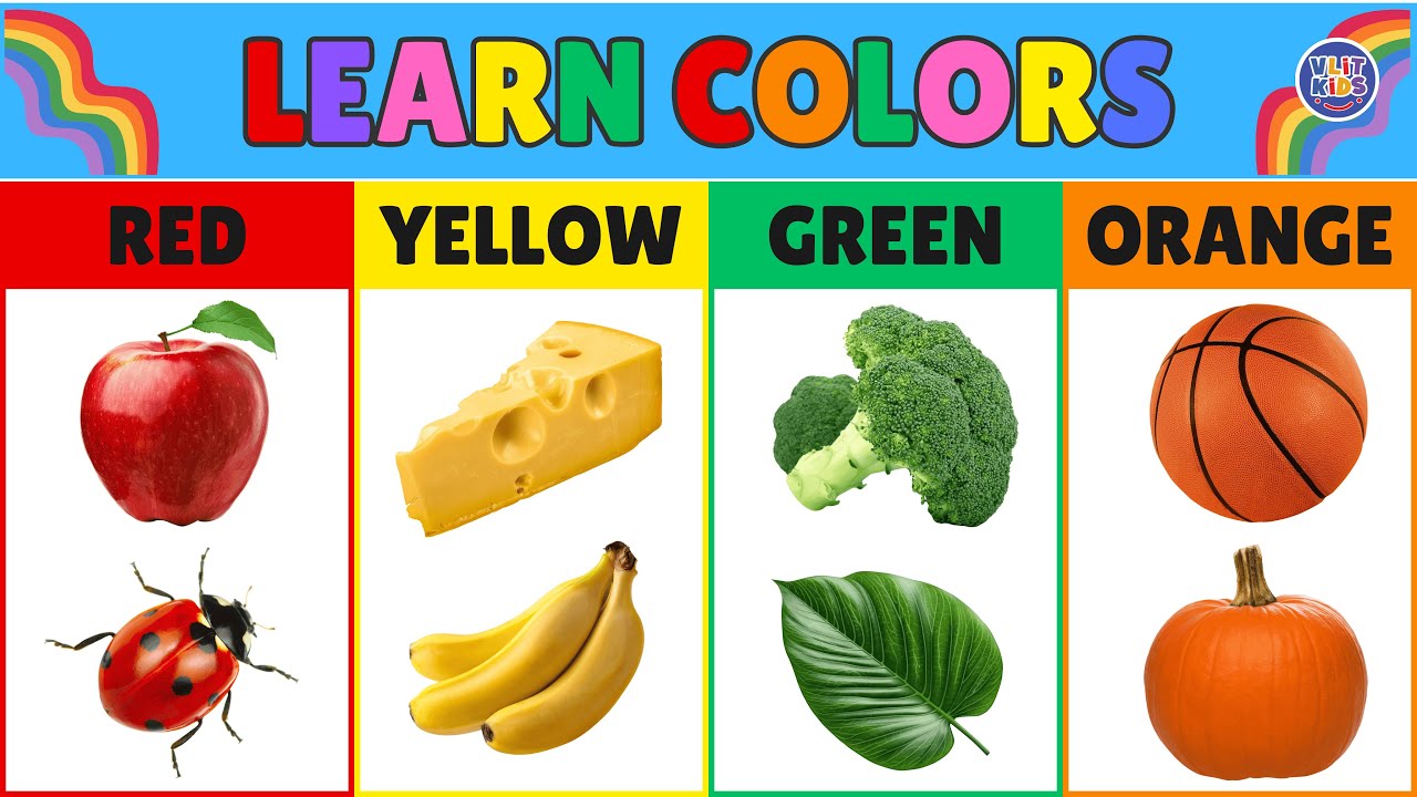 10 Colors for Kids: Learn English Vocabulary & First Words with Fun Objects!