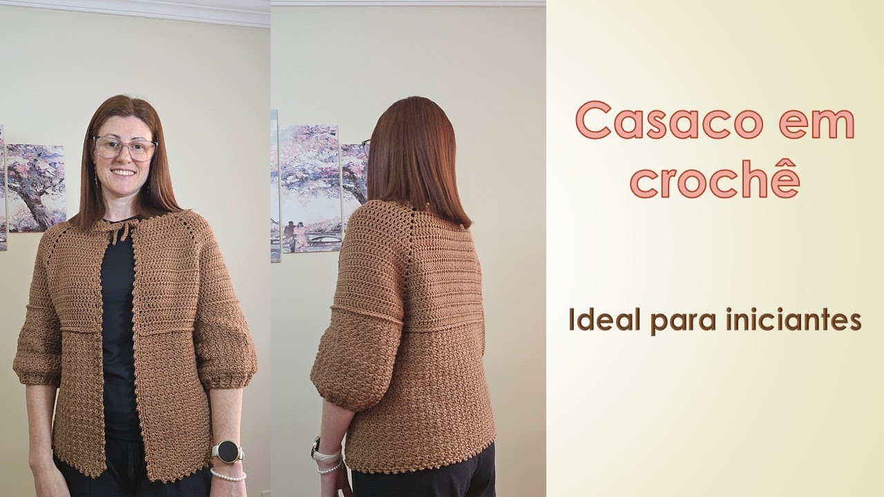 [MUITO FÁCIL] Casaco top down em Crochê - Ideal para iniciantes