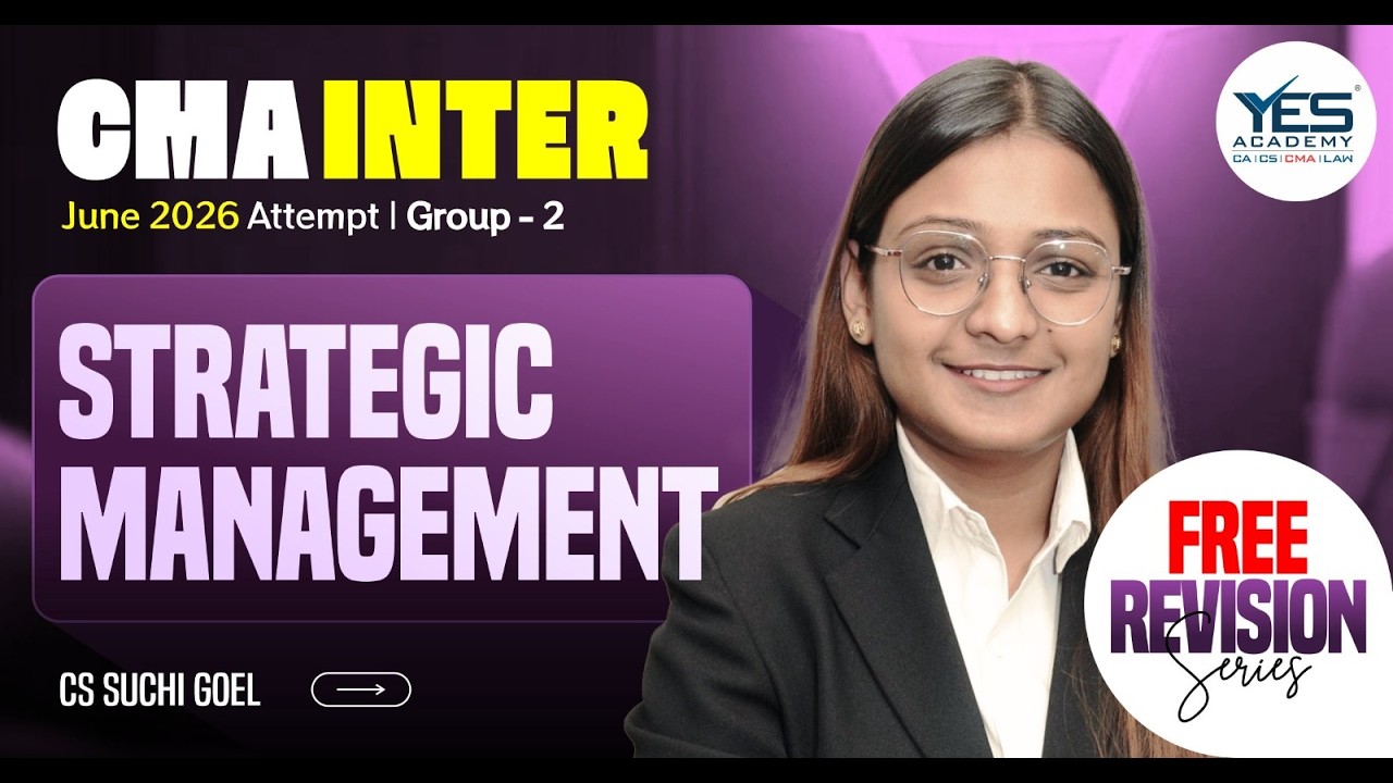 CMA Inter June 2026 | Free Live Revision Batch | Strategic Management 8 (OM & SM) | CS Suchi Goel