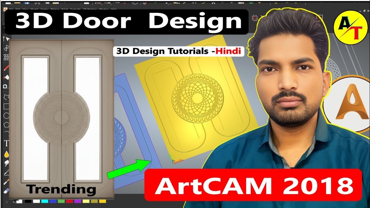 ARTCAM 2018 Design Tutorial| Artcam Me 3D Design Kaise Banega | Artcam 2018 Design 