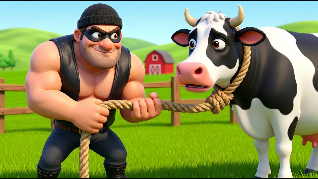 Thief Steals the Cow and Baby Calf! 😱 | Old MacDonald's Farm | Police Rescue Story 🐄👮