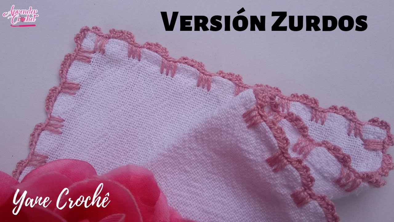ORILLA DE UNA SOLA VUELTA  #45 ORILLAS EN CROCHET PASO A PASO PARA PRINCIPIANTES (VERSIÓN ZURDOS)