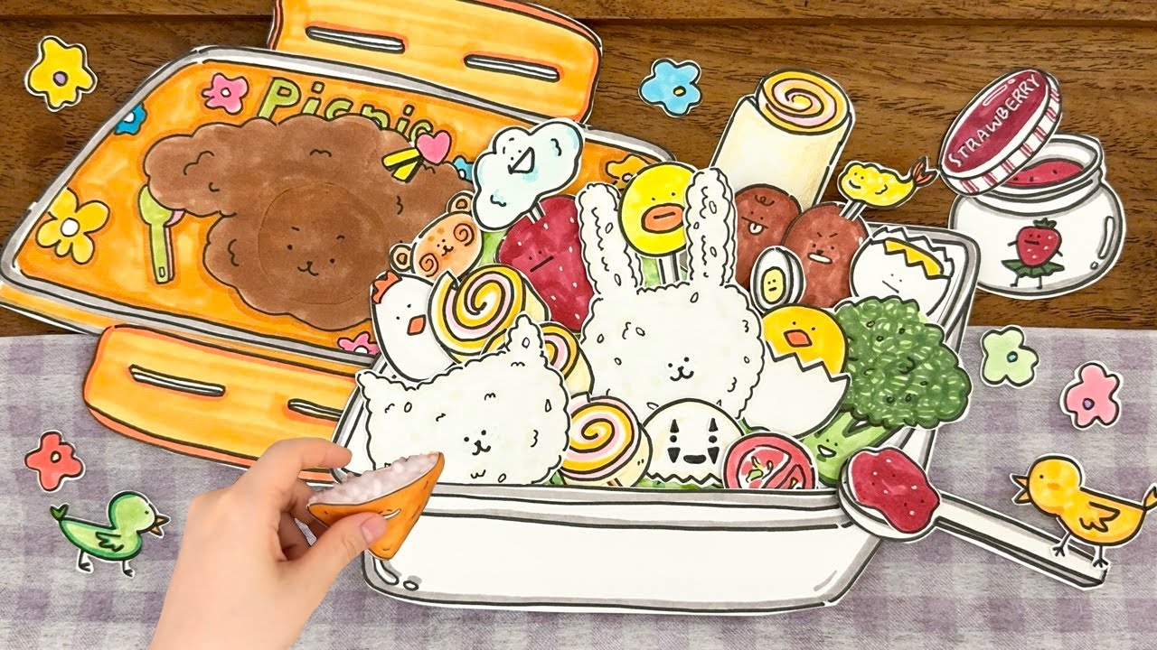 [🚀paperdiy] 맛있는 피크닉 도시락 만들기 ASMR 🍱Yummy and Lovely Lunch Box! 🔇No music | paper pepper