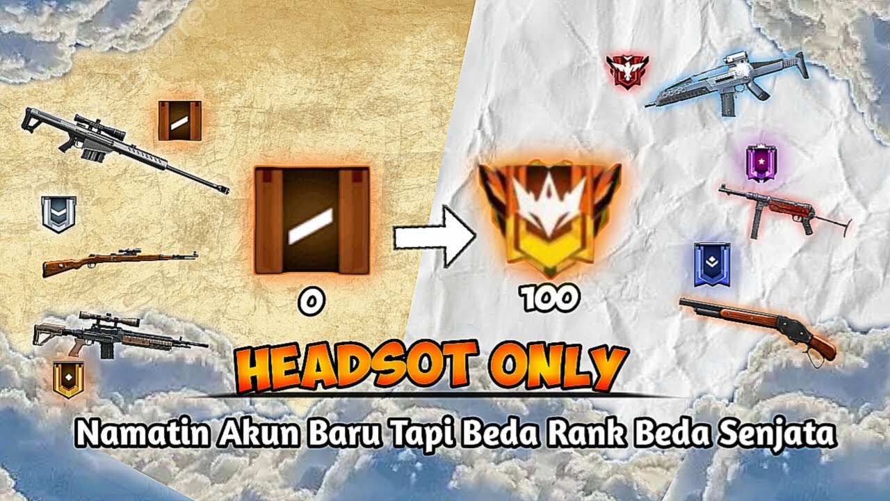 Namatin Akun Baru Tapi Beda Ranked Beda Senjata HEADSOT ONLY  - BR Ranked