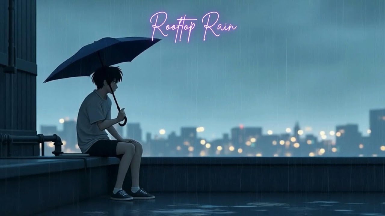 Rooftop Rain | Melancholic Lofi with Metal Rooftop Rain & Deep Bass 🌧️🏠🎧