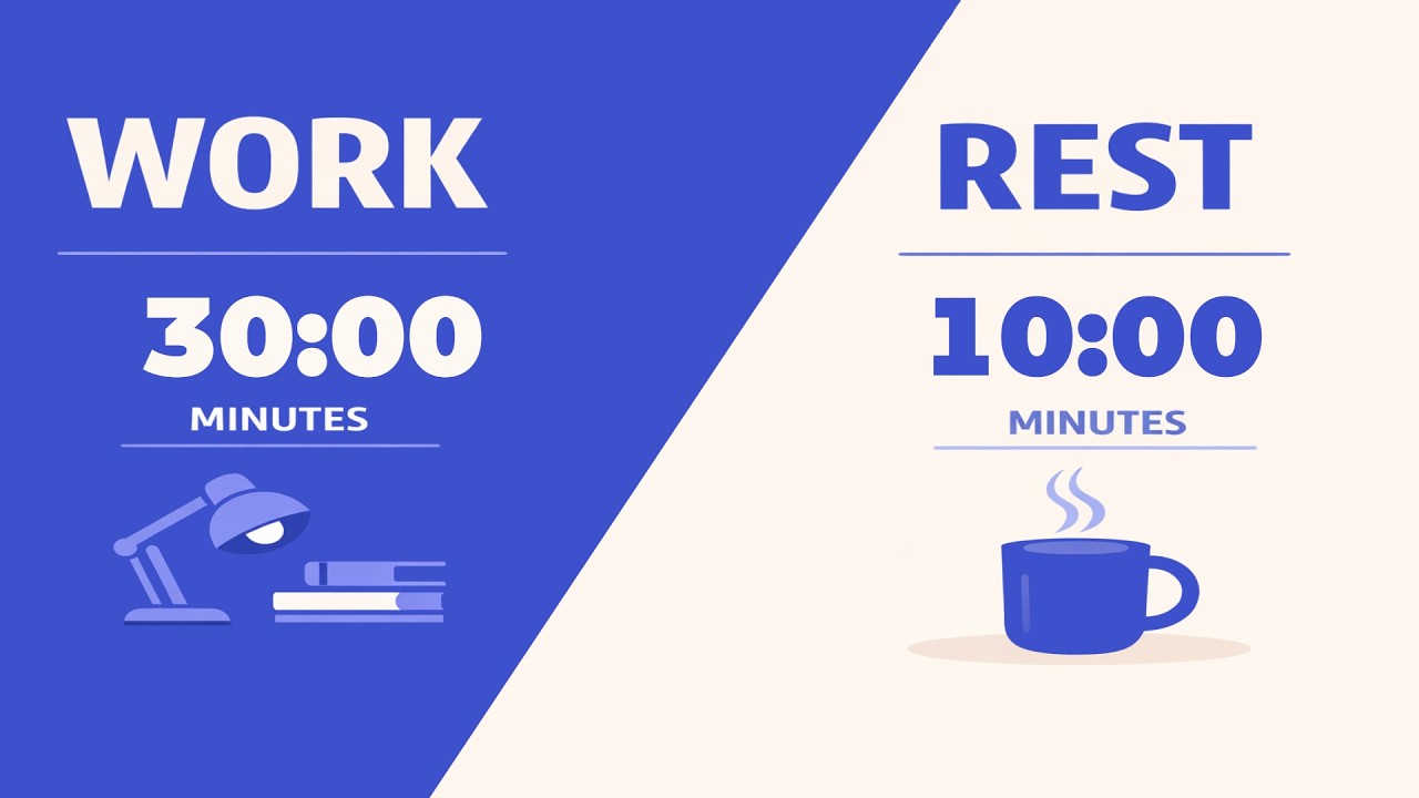 30-10 Pomodoro (3 Sets) 2HR | White Noise Focus | No Music Study With Me
