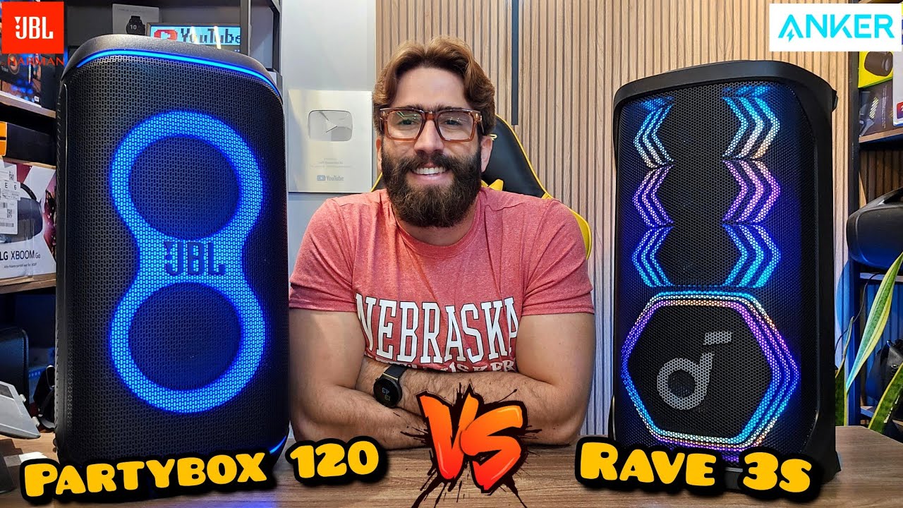 ANKER SOUNDCORE RAVE 3S 200W Vs JBL PARTYBOX CLUB 120 160W: Qual é a melhor caixa de som? 