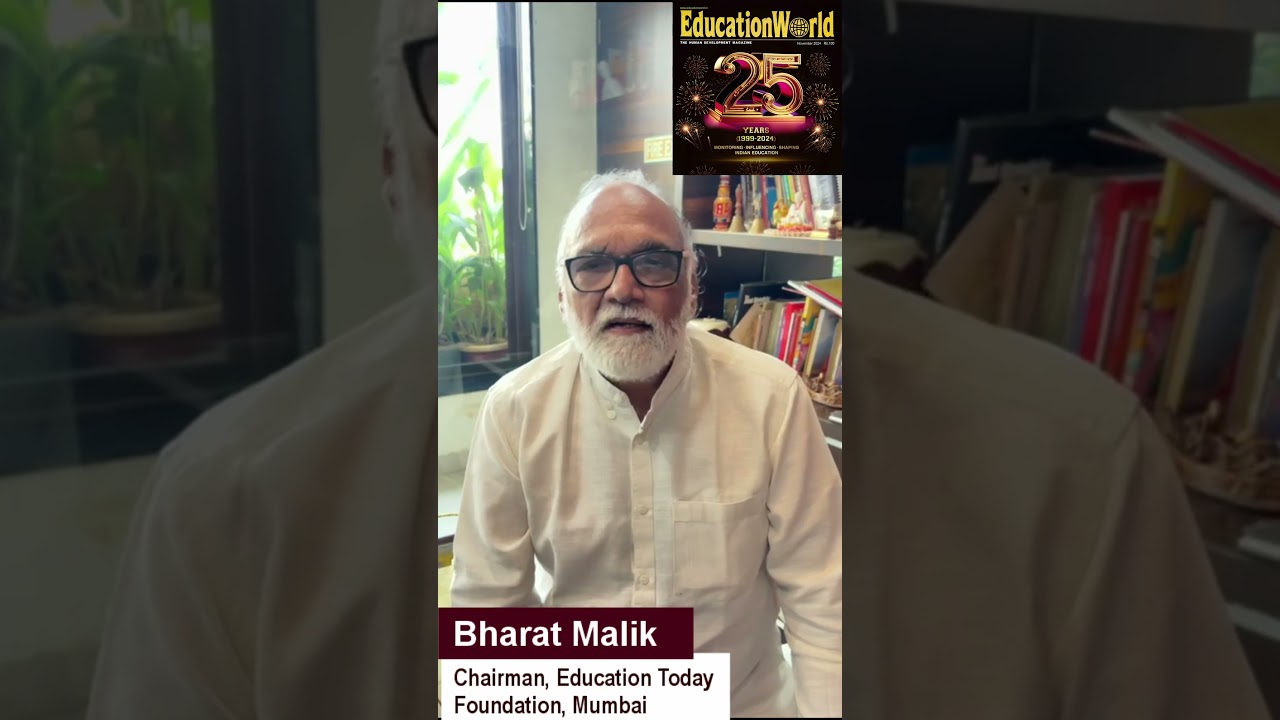 Bharat Malik, Chairman Education Today Foundation felicitates EducationWorld for completing 25 years