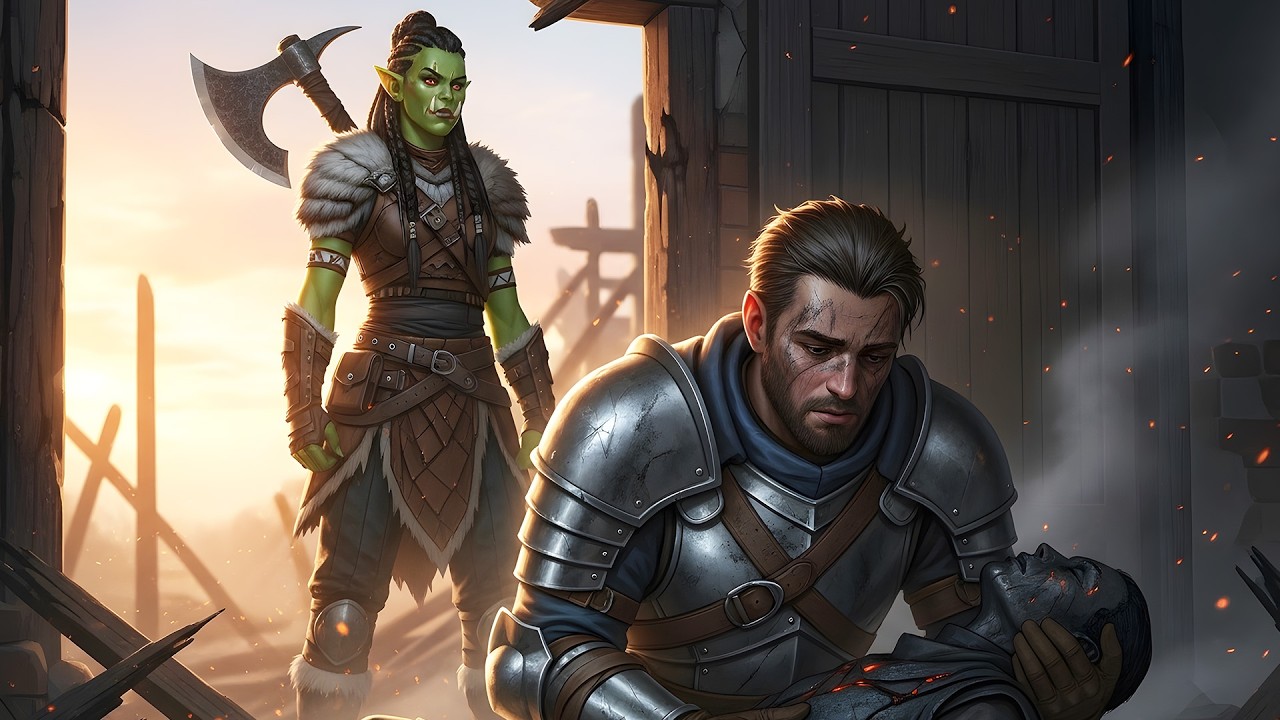 He Was Mourning the Bodies of Those Burned Alive When an Orc Girl Appeared Behind Him