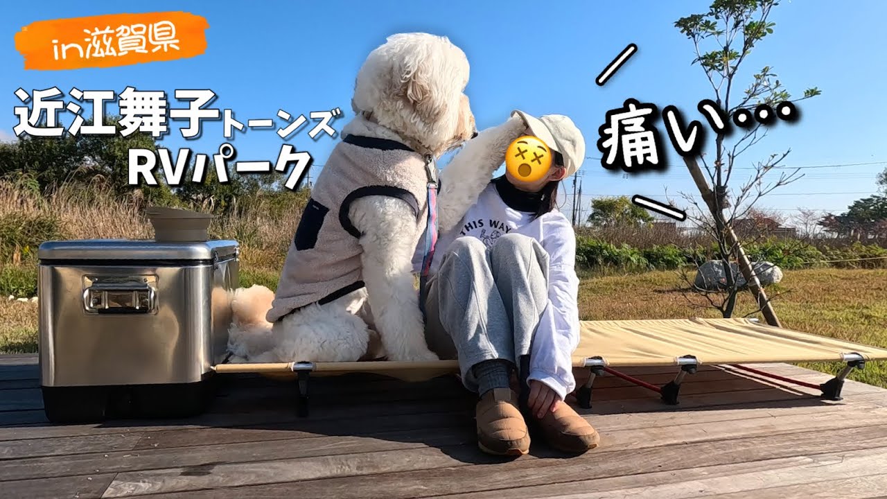 【滋賀】デカい犬と車中泊！関西最大級3500㎡のドッグラン付きのRVパークでしこたま遊んだよ(近江舞子トーンズ)