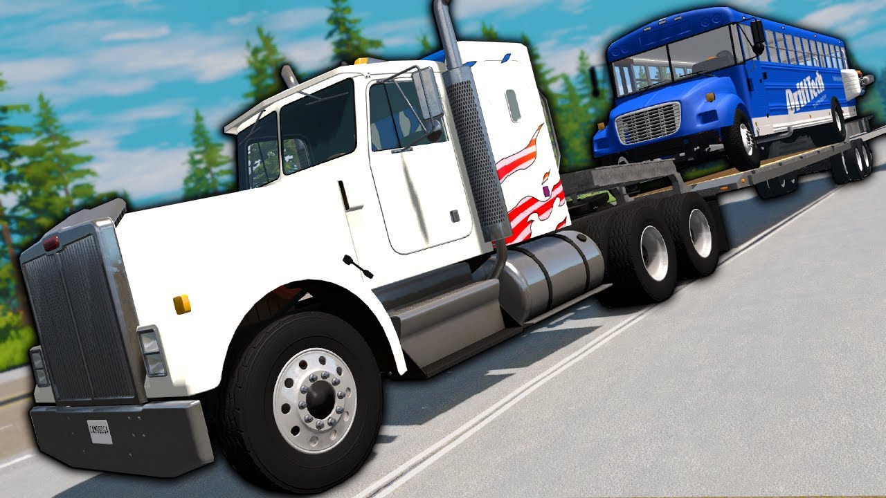 Running From the Police with this NEW Lowboy Trailer Mod! (BeamNG Drive)