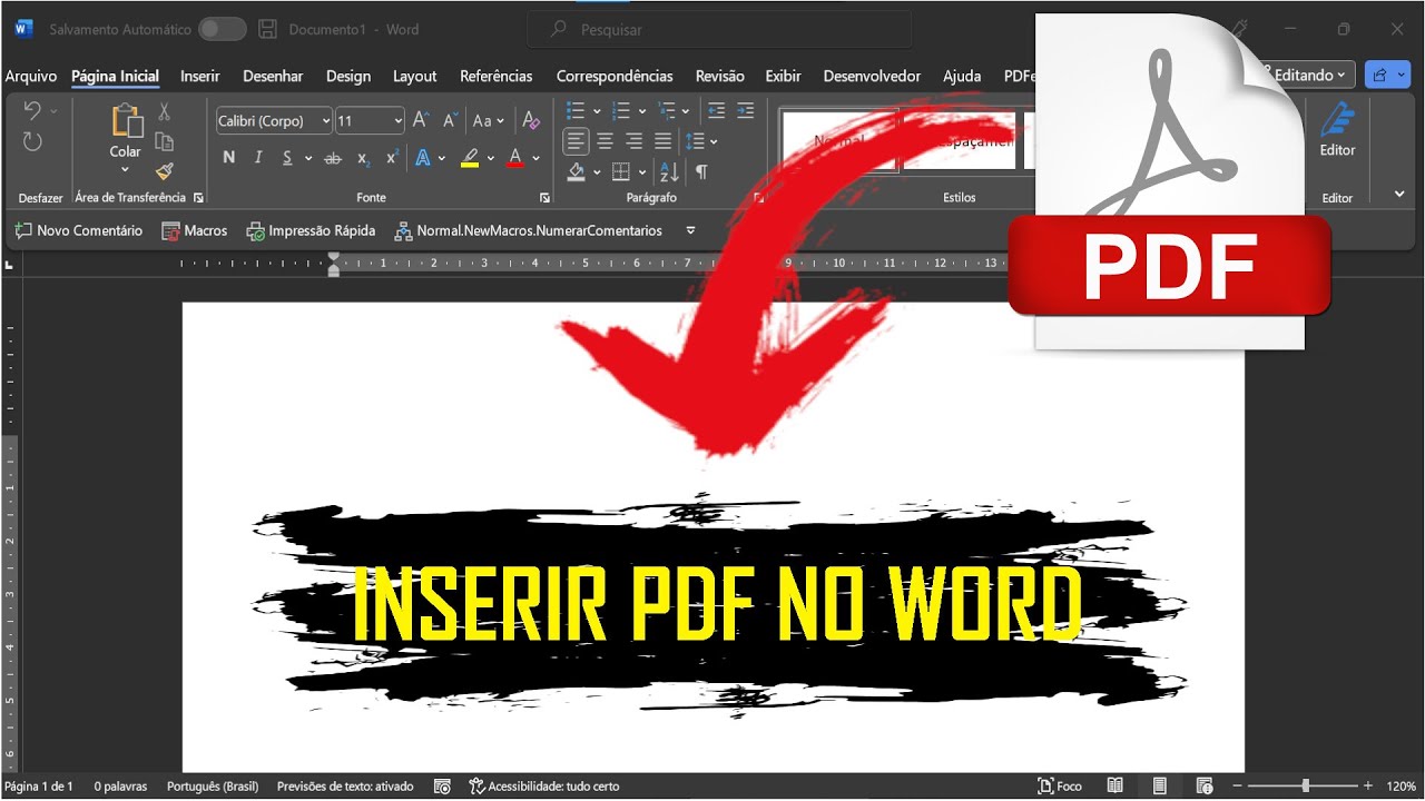 Como inserir PDF no WORD (e outros arquivos também)