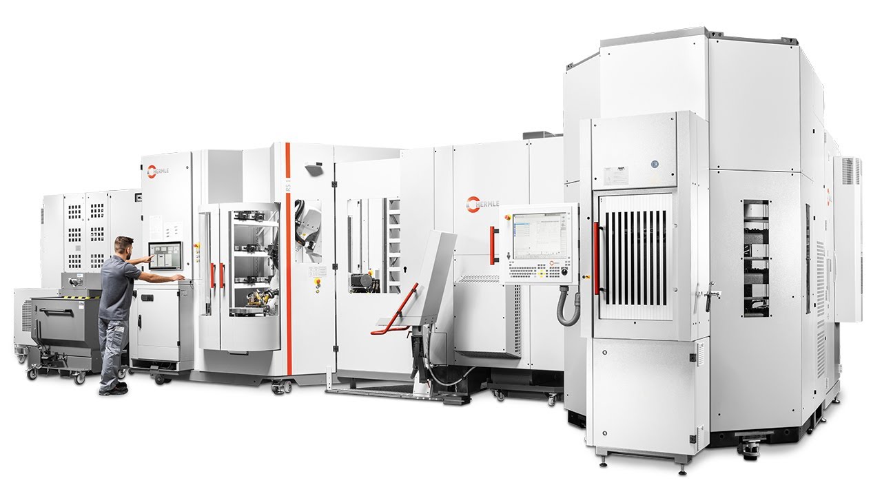 Hermle Robot System RS 1 adapted on two machine centres C 22 U