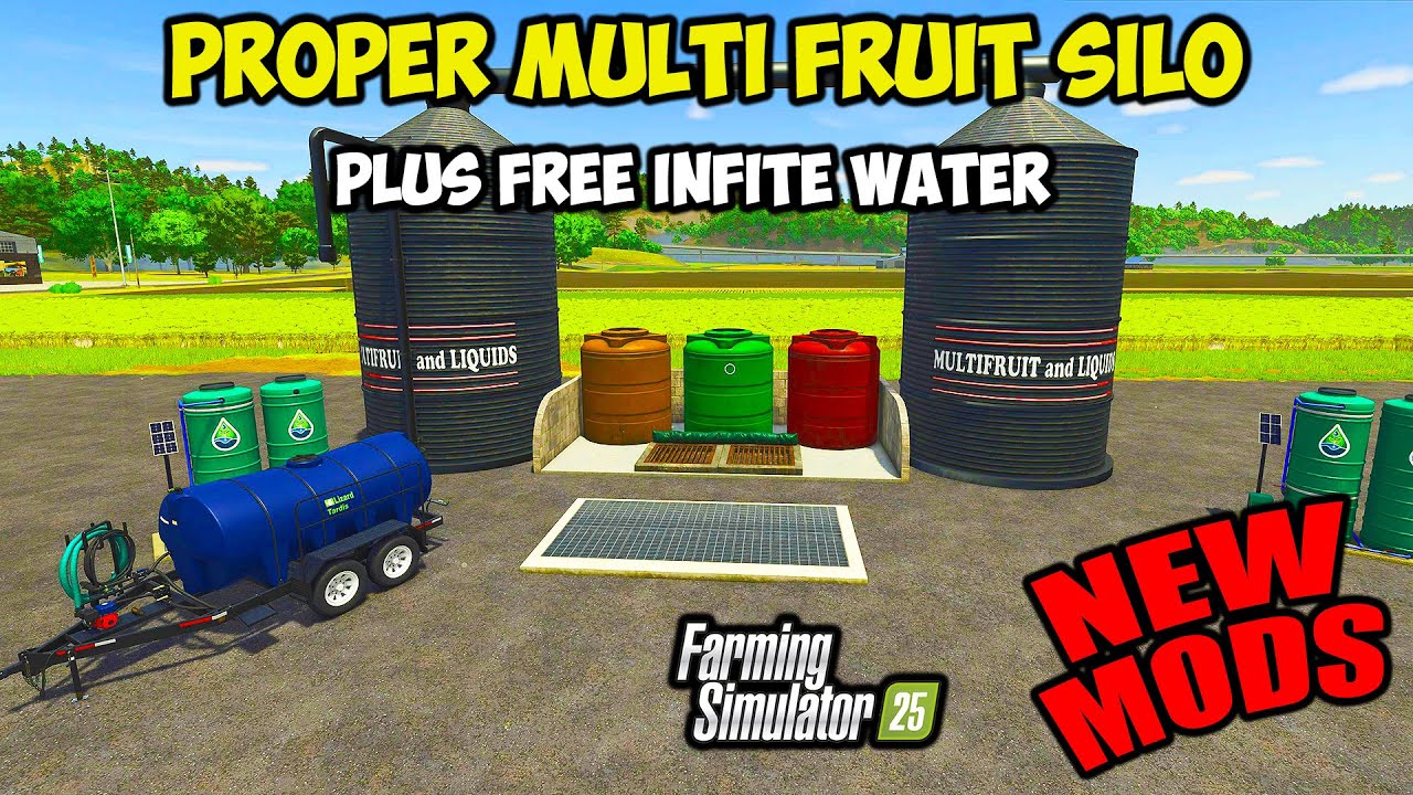NEW FS25 Mods - Multrifuit Silo and Free Water | Mod Review Crossplay