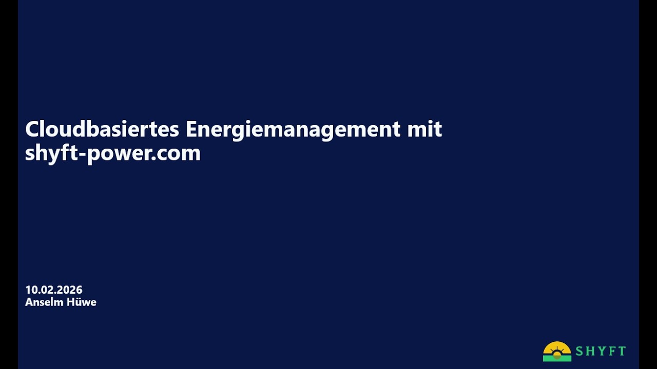 Cloudbasiertes Energiemanagement mit shyft-power.com