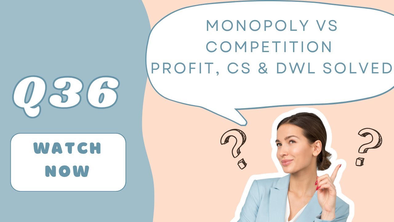 Q36 Monopoly vs Perfect Competition | Price Ceilings & DWL Solved