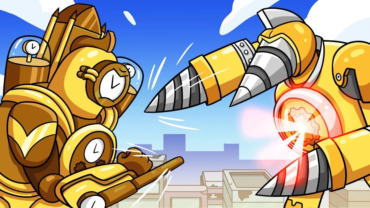 ¡TITAN DRILLMAN vs. TITAN CLOCKMAN! (Animación)