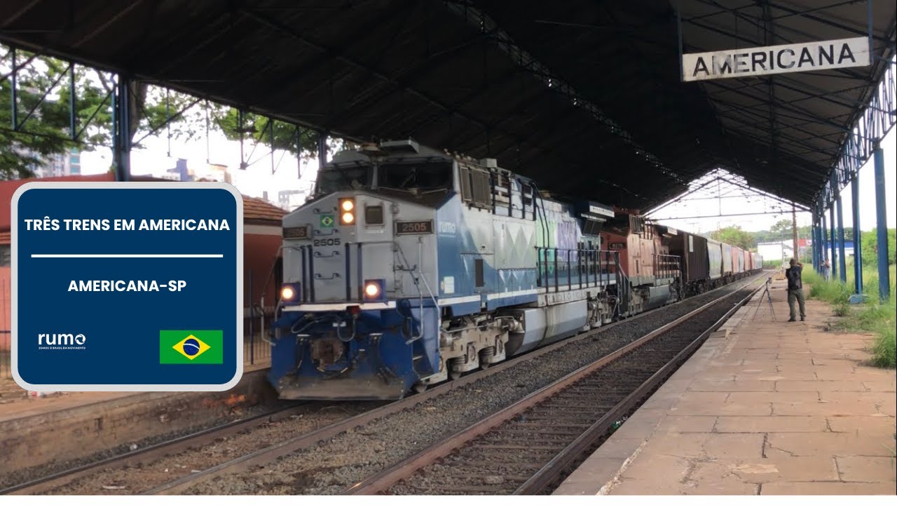 Trens da Rumo na Estação de Americana e Reunião da Galera na PN de Americana