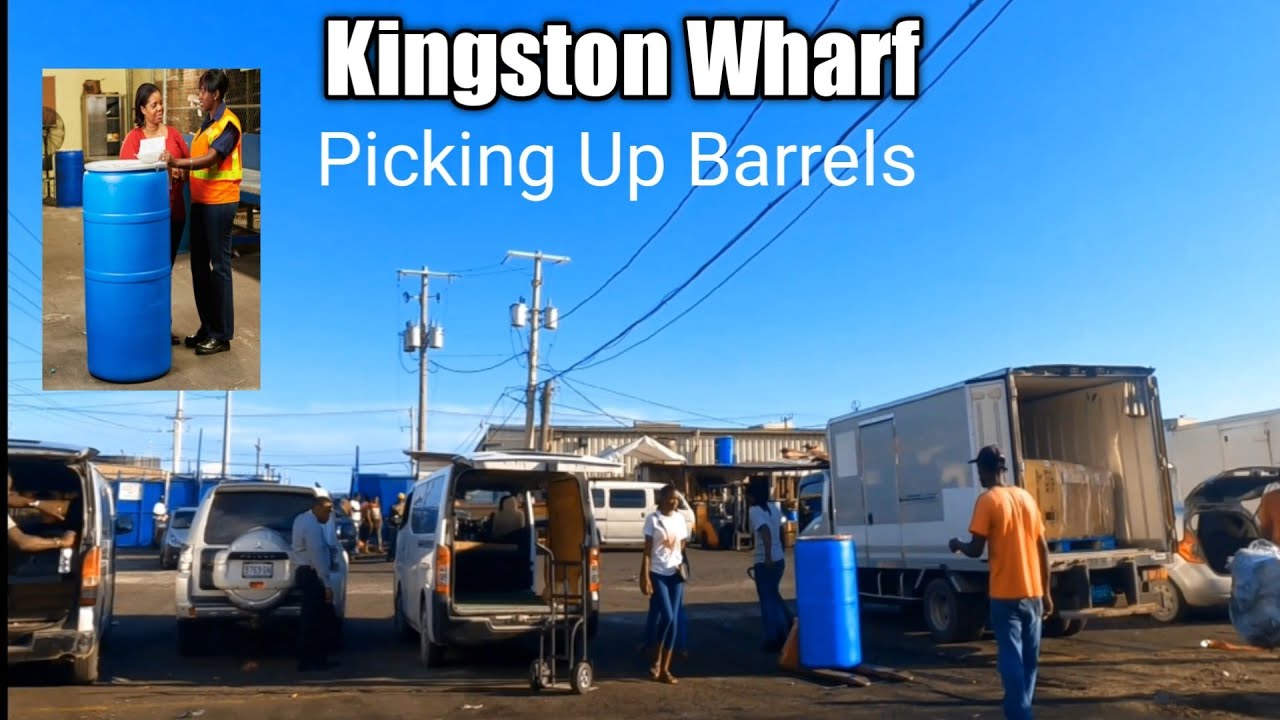 Collecting  barrels  at Jamaican wharf spend  almost the day
