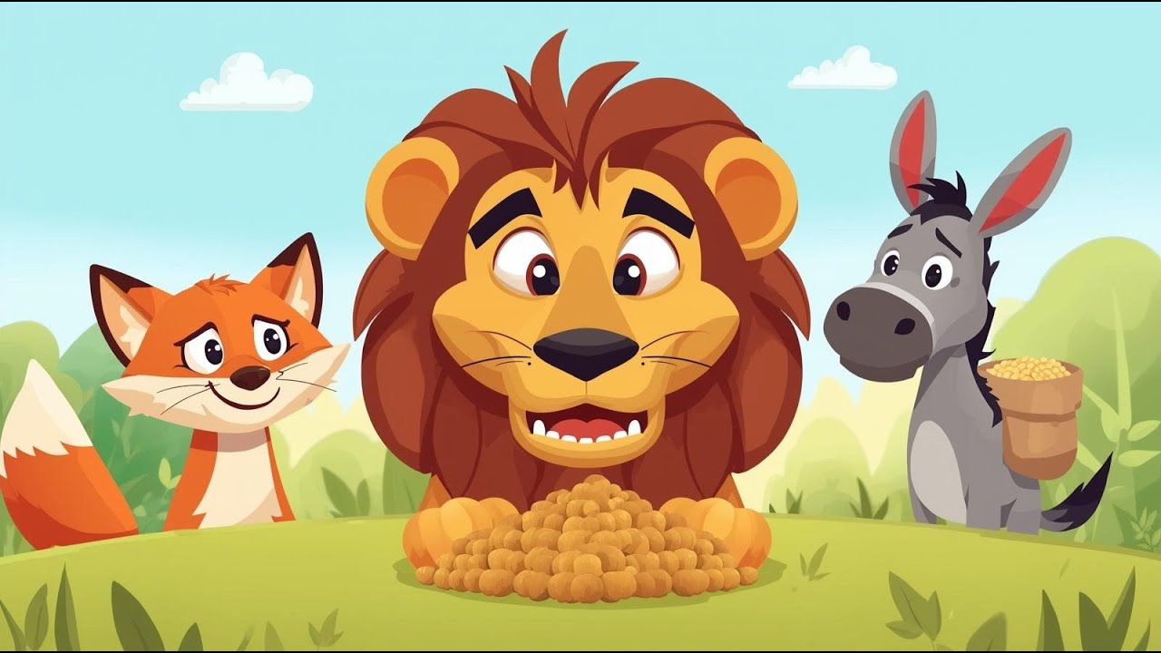 🦁🦊🐴 الأسد الجائع والثعلب المكار والحمار الغبي | قصة ممتعة للأطفال