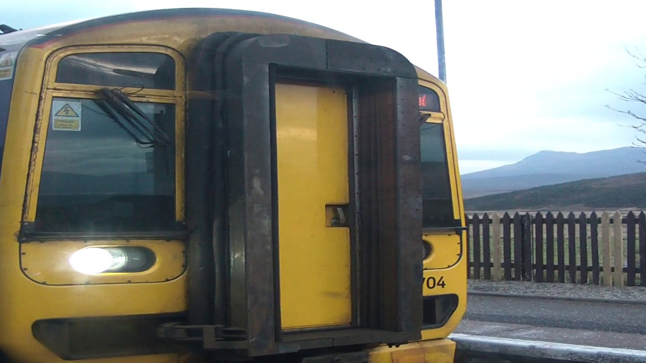 Inverness Kyle of Lochalsh train arrives at Achnasheen