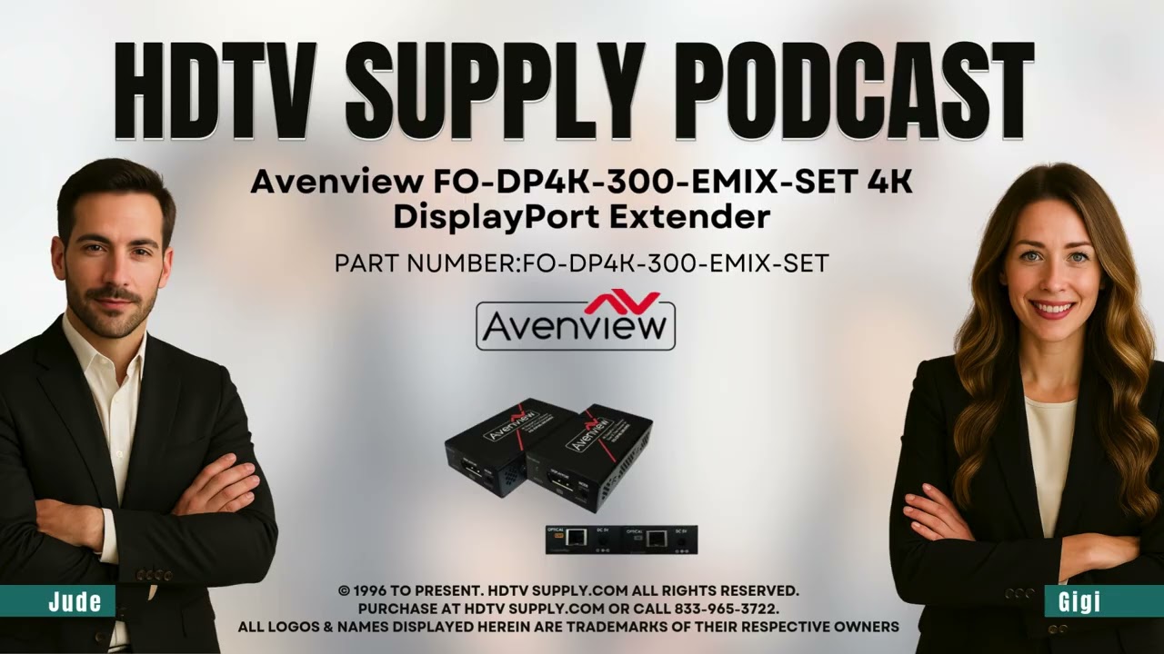 Avenview FO-DP4K-300-EMIX-SET 4K DisplayPort Extender